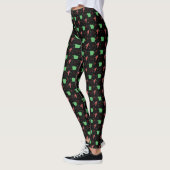 Leggings Motif rétro atomique sur noir (Gauche)