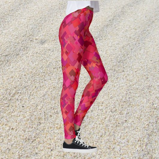 Leggings Motif rétro branché Hot Pink