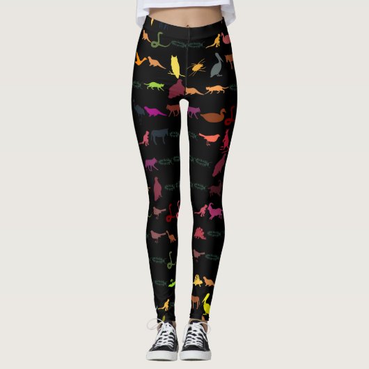 Leggings Motif Retro Cute Animaux (Devant)
