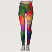 Leggings Motif Rétro Hippie Psychedélique (Devant)