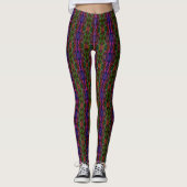 Leggings Motif rétro multicolore numérique (Devant)
