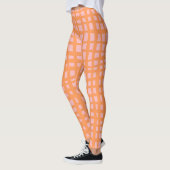 Leggings Motif rétro pastel orange et rose (Gauche)