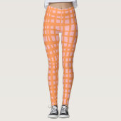 Leggings Motif rétro pastel orange et rose (Devant)