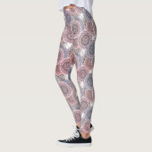 Leggings Motif rétro, rétro, beige, gris élégant (Gauche)