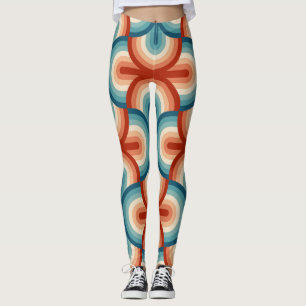 Leggings Motif Retro Summer Rainbow Stripes