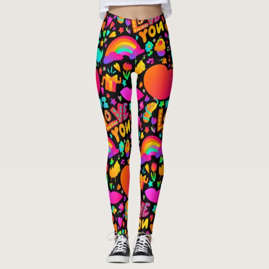 Leggings Motif romantique Neon (Devant)