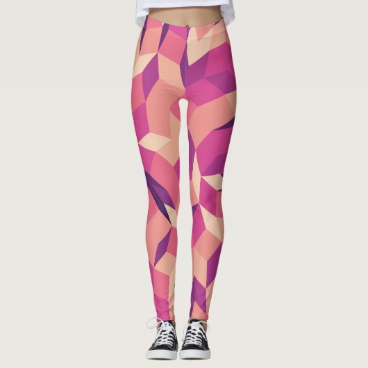 Leggings Motif rose Abstrait (Devant)