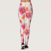 Leggings Motif rose Aquarelle Peony (Dos)