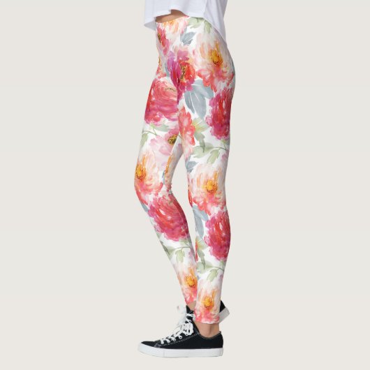 Leggings Motif rose Aquarelle Peony (Gauche)