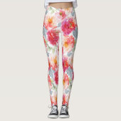 Leggings Motif rose Aquarelle Peony (Devant)