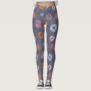 Leggings Motif rose de champ de résumé