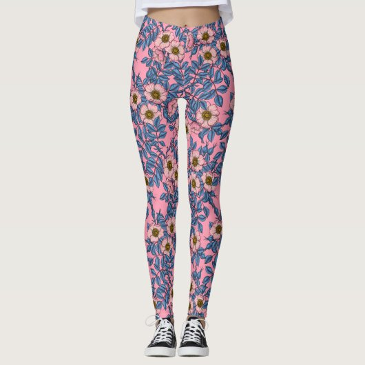 Leggings Motif rose de chien (Devant)