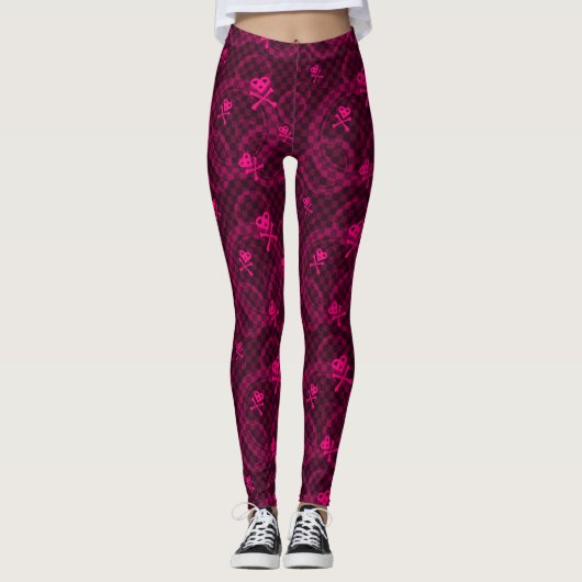 Leggings Motif rose d'Emo avec des cercles (Devant)