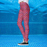 Leggings Motif rose des échelles de sirène<br><div class="desc">Motif à écailles répétées en rose corail,  également disponible en vert et violet. Portez-vous juste pour vous amuser ou confectionnez un superbe costume de sirène.</div>