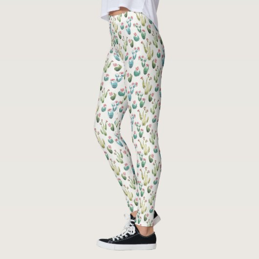Leggings Motif rose d'étape | de fleur de désert (Gauche)