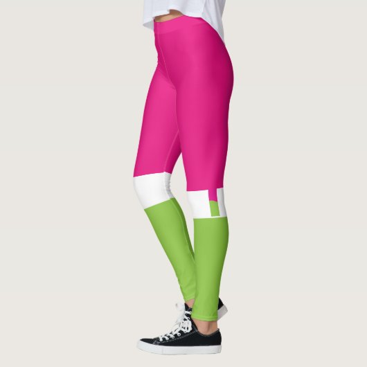 Leggings Motif rose et vert d'amour (Gauche)