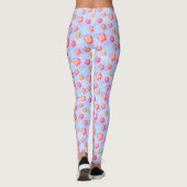 Leggings Motif rose Fleur sur les couleurs pastel (Dos)
