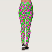 Leggings Motif Rose Fuchsia Pink (Dos)