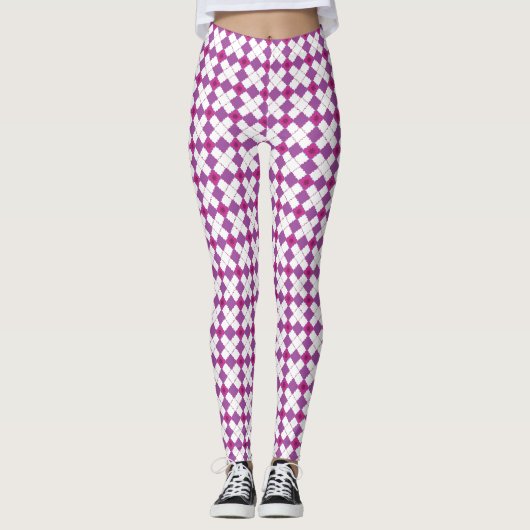 Leggings Motif rose géométrique (Devant)