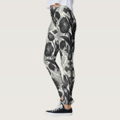 Leggings Motif Rose Gothique Foncé (2) (Gauche)