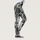 Leggings Motif Rose Gothique Foncé (2) (Droite)