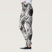 Leggings Motif Rose Gothique Foncé (3) (Gauche)