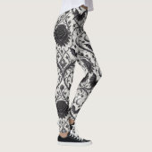 Leggings Motif Rose Gothique Foncé (3) (Droite)