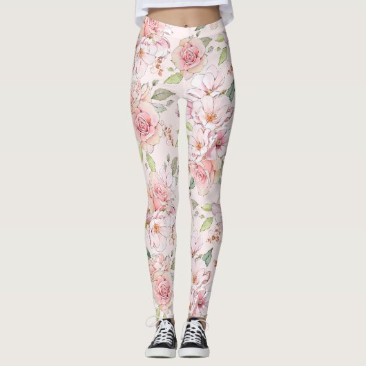 Leggings Motif rose Pastel (Devant)
