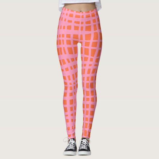 Leggings Motif rose pastel rétro (Devant)