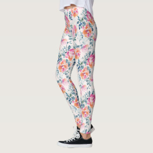 Leggings Motif Rose peint