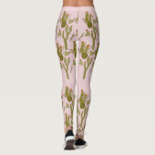 Leggings Motif rose peint à la main Cactus (Dos)