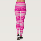 Leggings Motif rose rayé avec étoiles (Dos)