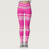 Leggings Motif rose rayé avec étoiles (Devant)