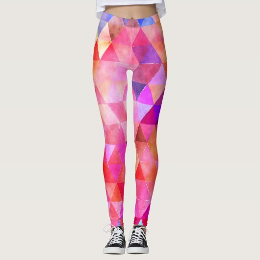 Leggings Motif rose vif multicolore (Devant)