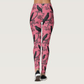 Leggings Motif rose Vintage corbeau (Dos)