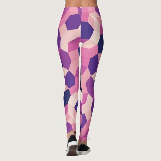 Leggings Motif rose violet (Dos)