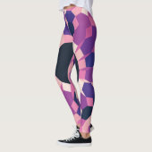 Leggings Motif rose violet (Gauche)