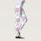 Leggings Motif Rose violet et bleu clair (Droite)