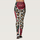 Leggings Motif Roses Rouges Léopard (Dos)