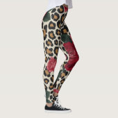 Leggings Motif Roses Rouges Léopard (Droite)