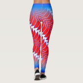 Leggings Motif rouge blanc bleu Abstrait avec votre nom (Dos)