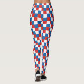 Leggings Motif rouge blanc et bleu à damiers (Dos)
