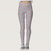 Leggings Motif rouge blanc et bleu Checker (Devant)