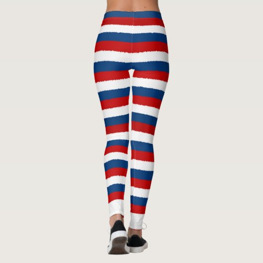 Leggings Motif rouge blanc rayé (Dos)