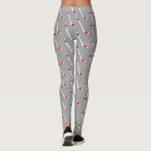 Leggings Motif rouge de bâton de hockey de glace (Dos)