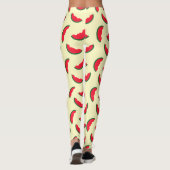 Leggings Motif rouge de jaune de pastèque d'amusement d'été (Dos)