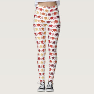 Leggings Motif rouge de singes