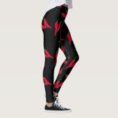 Leggings Motif rouge épicé de piment, poivrons au noir, (Droite)