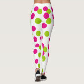 Leggings Motif rouge et bleu Abstrait avec ligne et points (Dos)