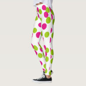 Leggings Motif rouge et bleu Abstrait avec ligne et points (Gauche)